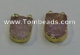 NGC5026 20*35mm - 25*40mm freeform rose quartz connectors