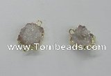 NGC505 8*10mm - 12*14mm freeform plated druzy agate connectors