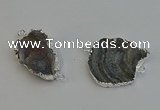 NGC5063 30*40mm - 38*42mm freeform druzy agate connectors