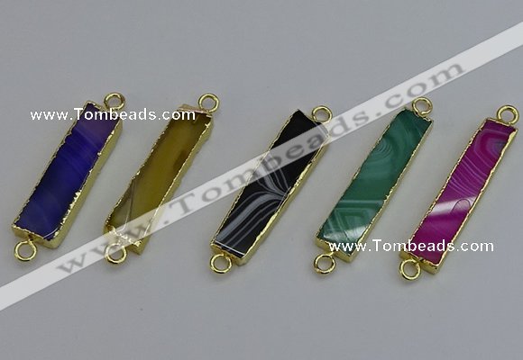 NGC5073 8*35mm - 10*40mm rectangle agate gemstone connectors