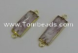 NGC5076 12*30mm - 15*35mm faceted rectangle light amethyst connectors