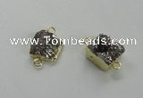 NGC508 8*10mm - 12*14mm freeform plated druzy agate connectors