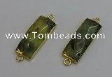 NGC5080 12*30mm - 15*35mm rectangle green rutilated quartz connectors