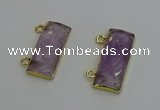 NGC5097 12*30mm - 15*35mm faceted rectangle light amethyst connectors