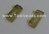 NGC5098 12*30mm - 15*35mm faceted rectangle lemon quartz connectors