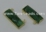 NGC5105 12*30mm - 15*30mm rectangle African green stone connectors