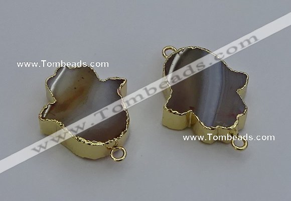 NGC5113 22*30mm - 25*35mm hamsahand agate gemstone connectors