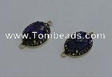 NGC5134 16*20mm oval lapis lazuli gemstone gemstone connectors