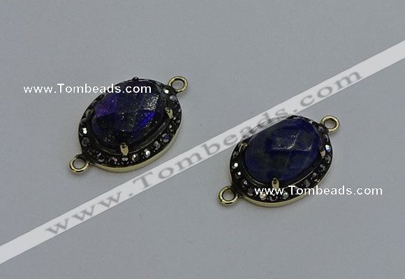 NGC5134 16*20mm oval lapis lazuli gemstone gemstone connectors