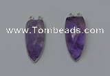 NGC5141 16*35mm - 18*40mm arrowhead amethyst connectors