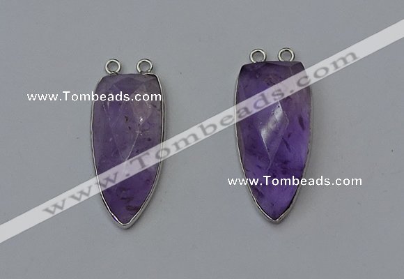 NGC5141 16*35mm - 18*40mm arrowhead amethyst connectors