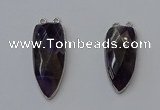 NGC5149 16*35mm - 18*40mm arrowhead amethyst connectors