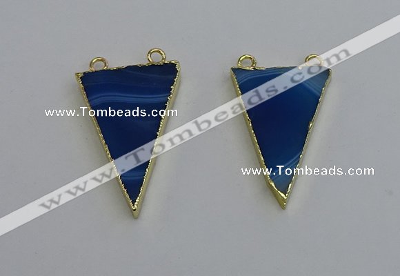 NGC5161 25*35mm - 30*40mm triangle agate gemstone connectors