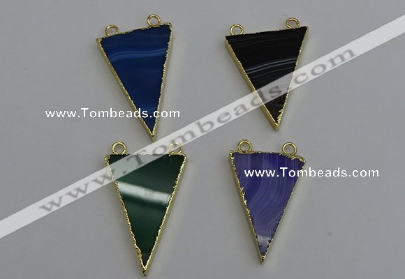 NGC5165 25*35mm - 30*40mm triangle agate gemstone connectors