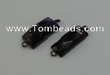 NGC5199 12*30mm - 15*30mm faceted rectangle amethyst connectors