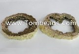 NGC521 45*50mm - 55*65mm freeform plated druzy agate connectors