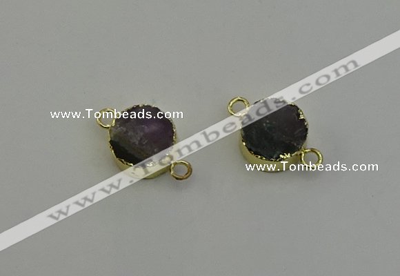 NGC5219 15mm - 16mm coin druzy amethyst gemstone connectors