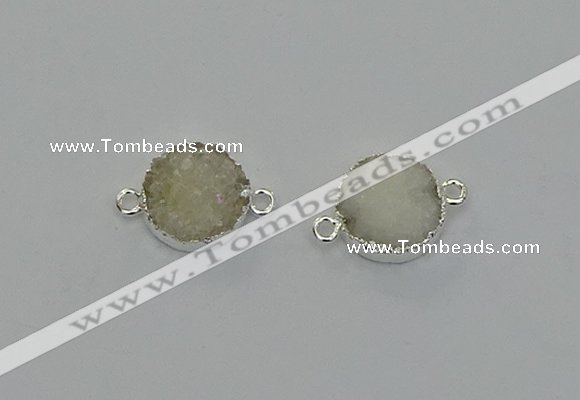 NGC5238 15mm - 16mm coin druzy agate connectors wholesale