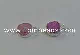 NGC5241 15mm - 16mm coin druzy agate connectors wholesale