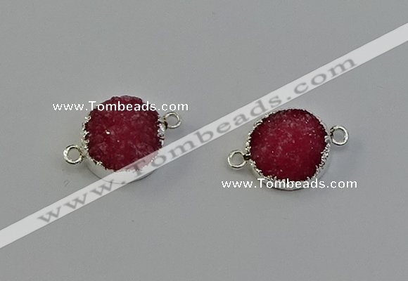 NGC5242 15mm - 16mm coin druzy agate connectors wholesale