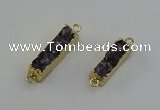 NGC5265 8*25mm - 10*32mm rectangle druzy amethyst connectors