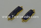 NGC5306 12*30mm - 15*35mm faceted rectangle lapis lazuli connectors