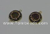 NGC5315 20mm - 22mm coin plated druzy agate connectors