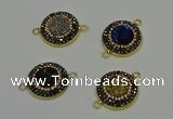 NGC5321 20mm - 22mm coin plated druzy agate connectors