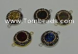 NGC5330 20mm - 22mm coin plated druzy agate connectors