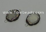 NGC5333 22*28mm oval plated druzy agate connectors wholesale
