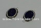 NGC5336 22*28mm oval plated druzy agate connectors wholesale