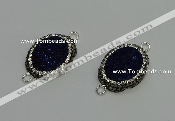 NGC5336 22*28mm oval plated druzy agate connectors wholesale