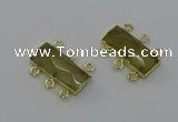 NGC5355 12*30mm - 15*30mm faceted rectangle lemon quartz connectors