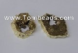 NGC536 25*35mm - 35*45mm plated druzy agate gemstone connectors