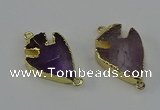 NGC5377 20*35mm - 25*40mm arrowhead light amethyst connectors