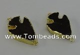 NGC5386 20*35mm - 25*40mm arrowhead smoky quartz connectors