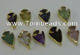 NGC5393 20*35mm - 25*40mm arrowhead mixed gemstone connectors