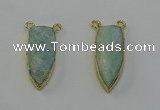 NGC5408 16*35mm - 18*40mm arrowhead amazonite connectors