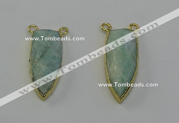 NGC5408 16*35mm - 18*40mm arrowhead amazonite connectors