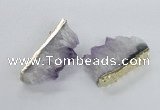 NGC541 30*50mm - 30*65mm freeform druzy amethyst connectors