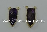 NGC5416 16*35mm - 18*40mm arrowhead amethyst connectors