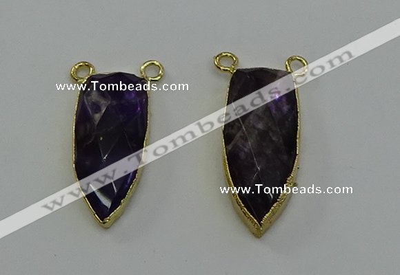 NGC5416 16*35mm - 18*40mm arrowhead amethyst connectors