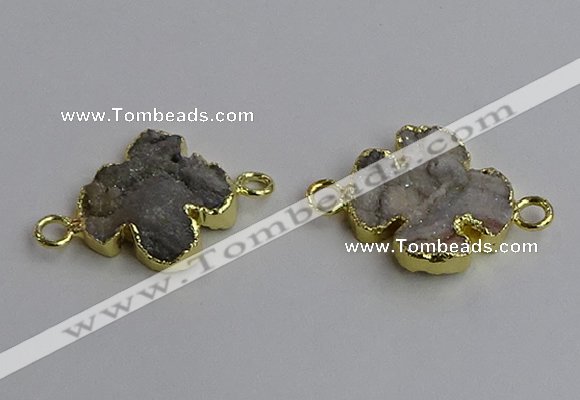 NGC5460 20mm - 22mm flower druzy agate connectors wholesale