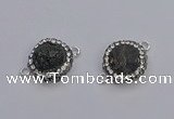 NGC5461 14mm - 15mm flower plated druzy agate connectors wholesale