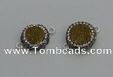 NGC5466 14mm - 15mm flower plated druzy agate connectors wholesale