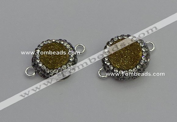 NGC5466 14mm - 15mm flower plated druzy agate connectors wholesale