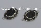 NGC5471 18*25mm oval plated druzy agate gemstone connectors