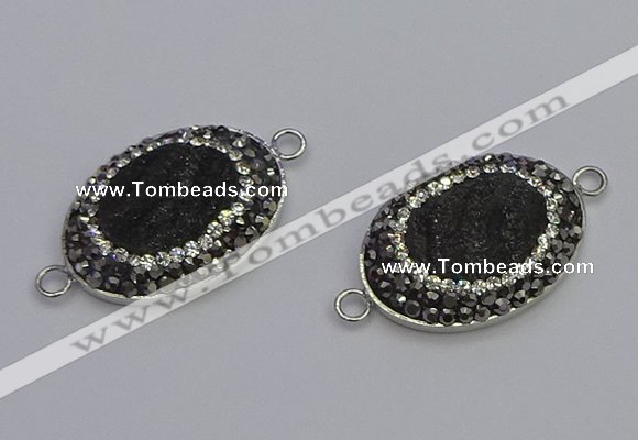 NGC5471 18*25mm oval plated druzy agate gemstone connectors