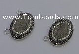 NGC5490 18*25mm oval plated druzy agate gemstone connectors