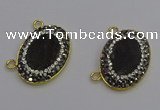 NGC5501 18*25mm oval plated druzy agate gemstone connectors